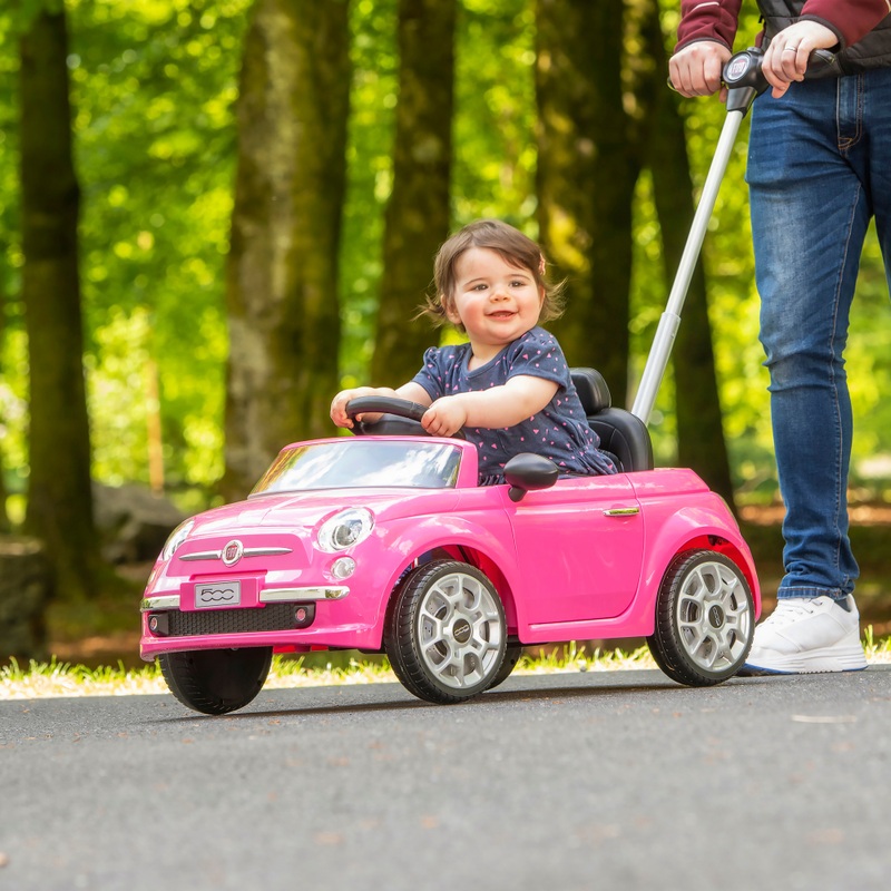 FIAT 500 Loopauto met Duwstang roze Smyths Toys Nederland