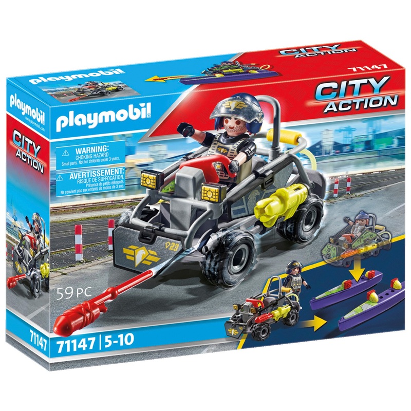 PLAYMOBIL City Action Set 71147 SWAT-Multi-Terrain-Quad