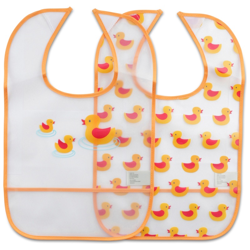 Slabbetjes van PEVA met Klittenbandsluiting Set van 2 assorti