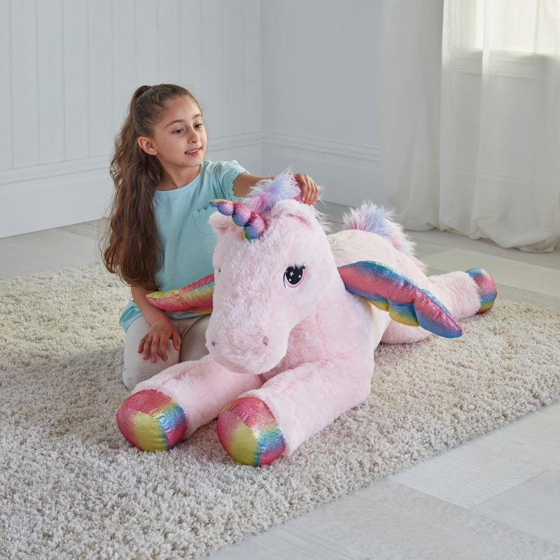 Peluche Licorne 120 cm Rose Smyths Toys France