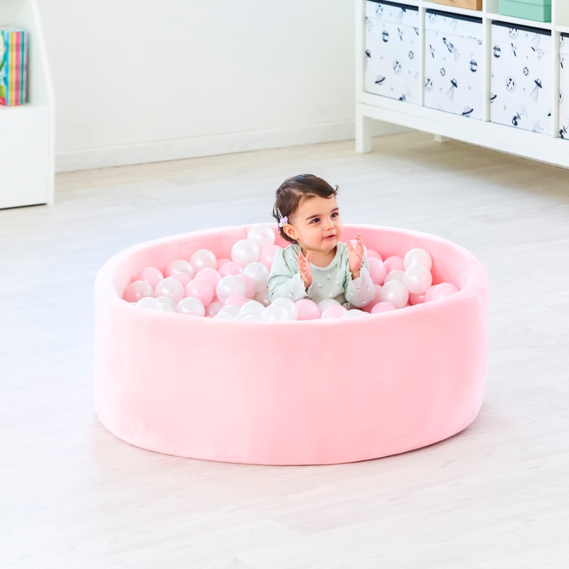 Play Factory Foam Baby Ballenbak met 120 Ballen roze