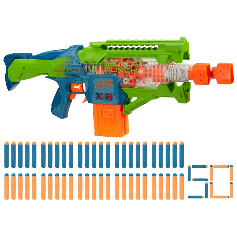 NERF Elite 2.0 Blaster Double Punch met 50 Pijltjes