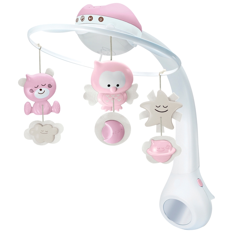 Infantino Muziekmobiel 3-in-1 met Nachtlampje en Sterrenprojector roze