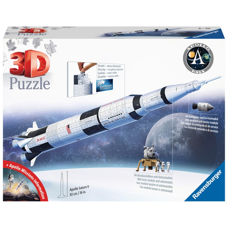 Ravensburger - Puzzle 3D Nasa Fusée Spatiale Saturne V 440 Pièces