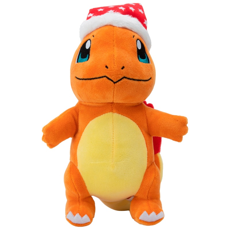 Pokémon - Peluche Salamèche avec Bonnet de Père Noël 20 cm