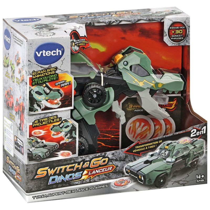 VTech - Switch & Go Dinos Tyram, Super T-Rex Lance Flammes
