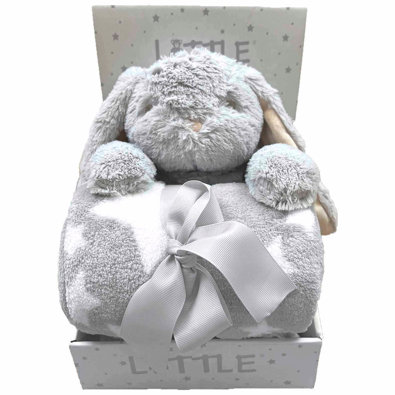 LITTLE Geschenkset Knuffel Haas met Deken