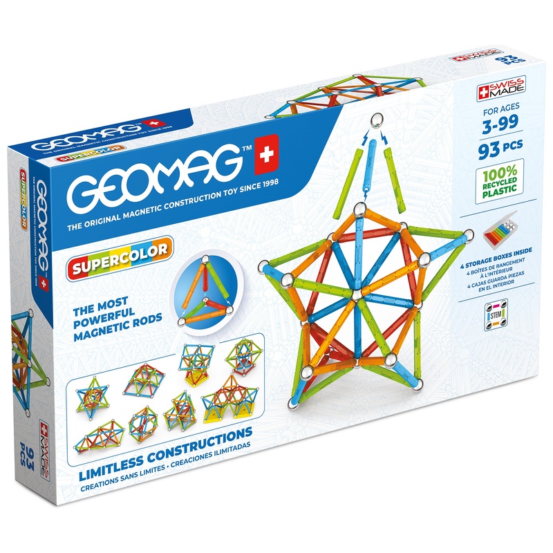 Geomag - Supercolor 93 Pièces Magnétiques Recyclées