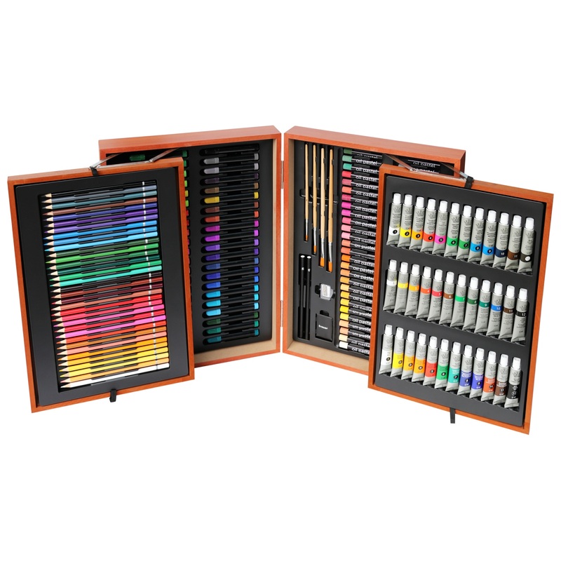 Art Studio - Mallette à dessin en Bois 174 Pièces