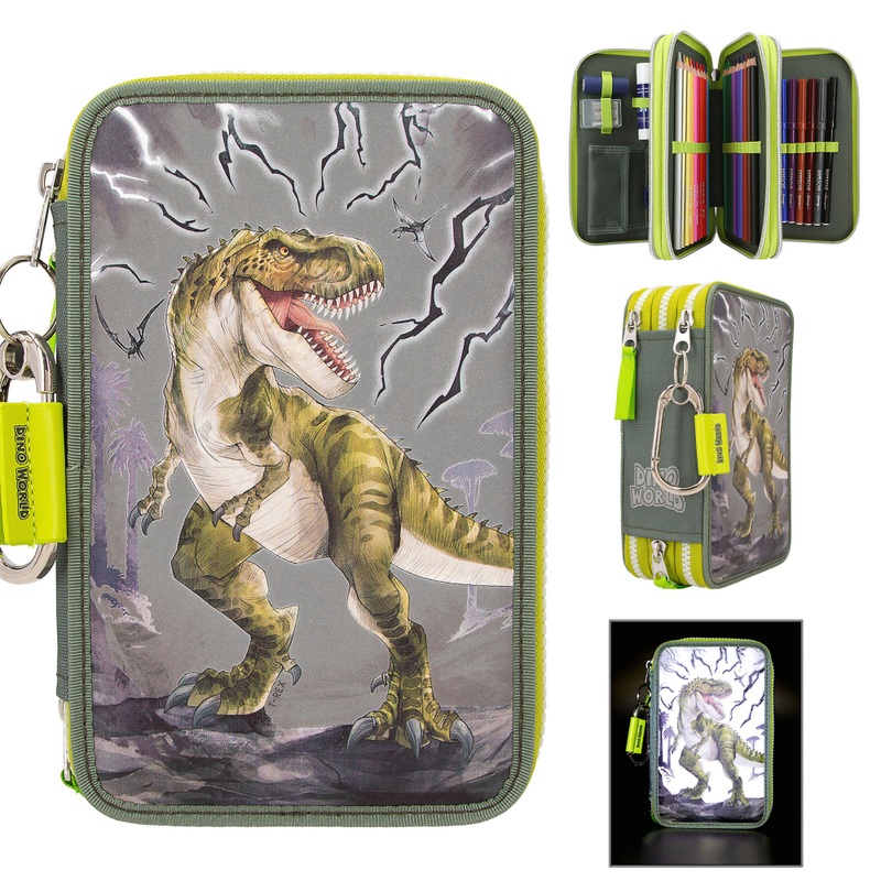 Dino World 3-Vaks Etui Reflector