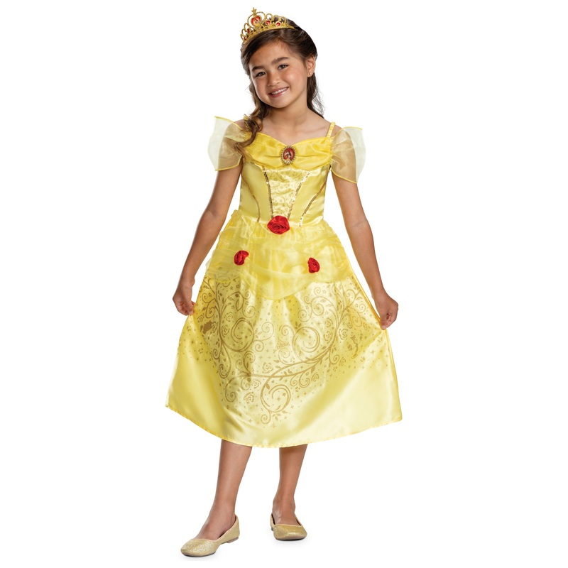 Disney Princess Verkleedset Belle met Jurk en Tiara 5-6 jaar