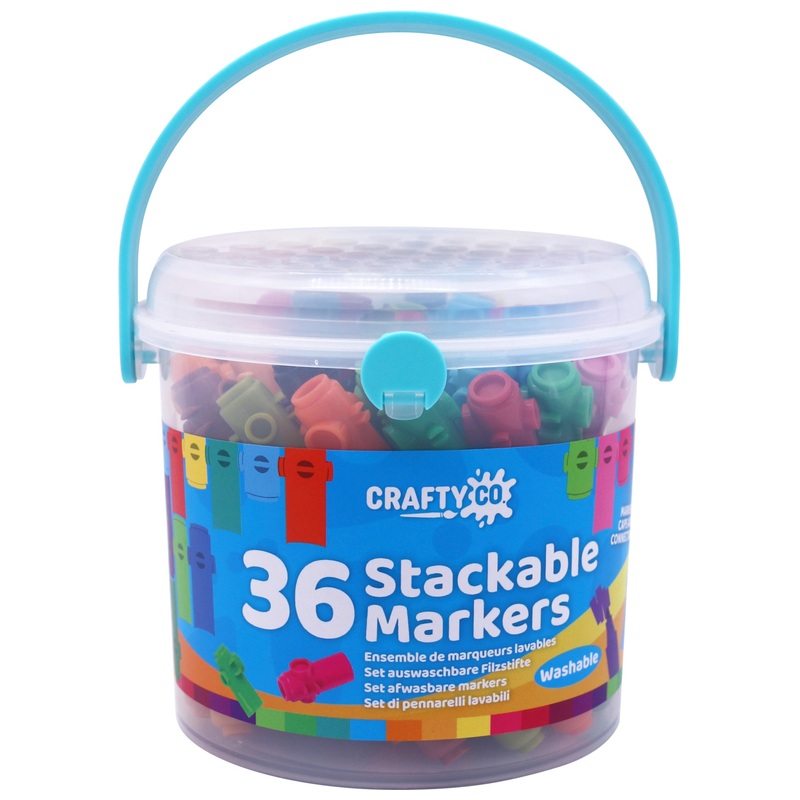 Crafty Co. - Boîte 36 Feutres Lavables