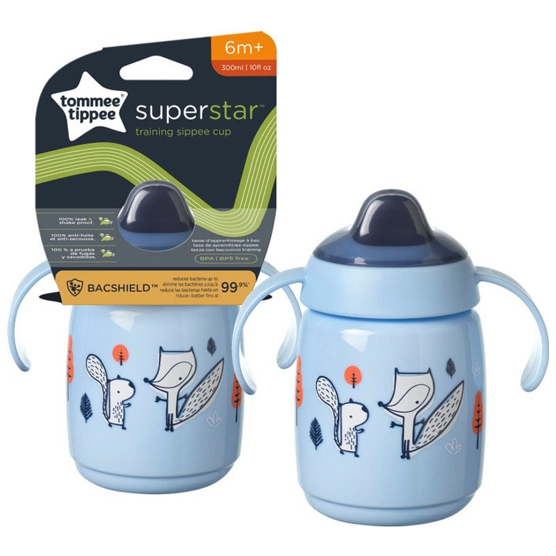 Tommee Tippee - Tasse d'Apprentissage à Bec Superstar Sippee 300 ml - Bleu