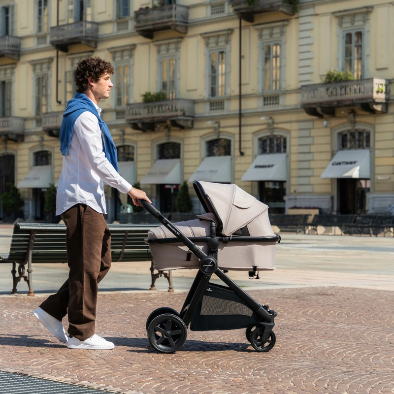 Panorama XTi by Babylo 2-in-1 Travel System with EnfaSafe R129 Car Seat Almond