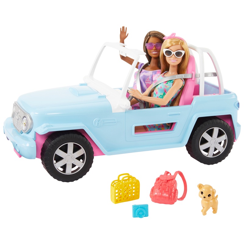 Barbie Jeep Speelset met 2 poppen