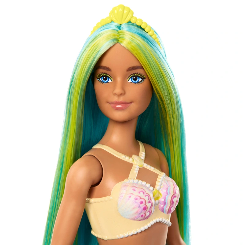 Barbie Dreamtopia Mermaid Green Hair UK showing vibrant hair detail
