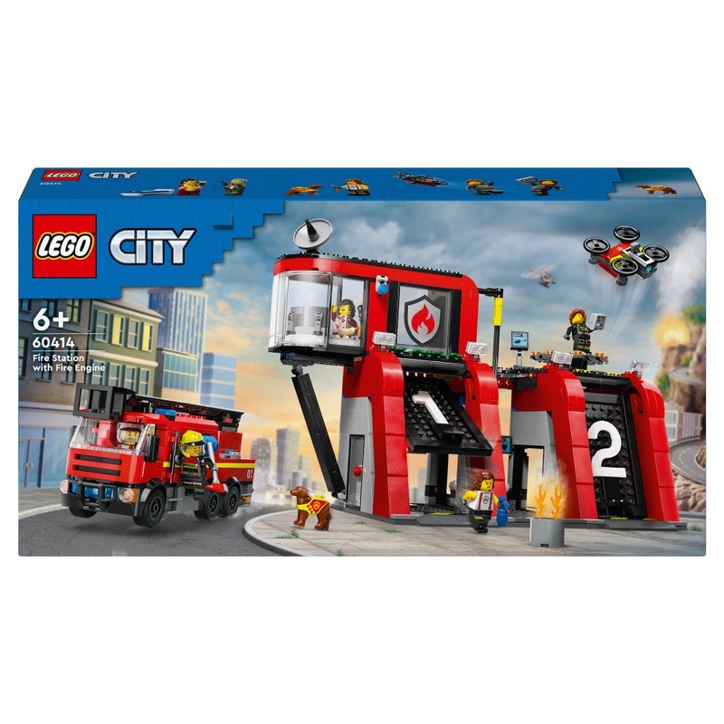 LEGO City 60414 Brandweerkazerne en Brandweerauto Set