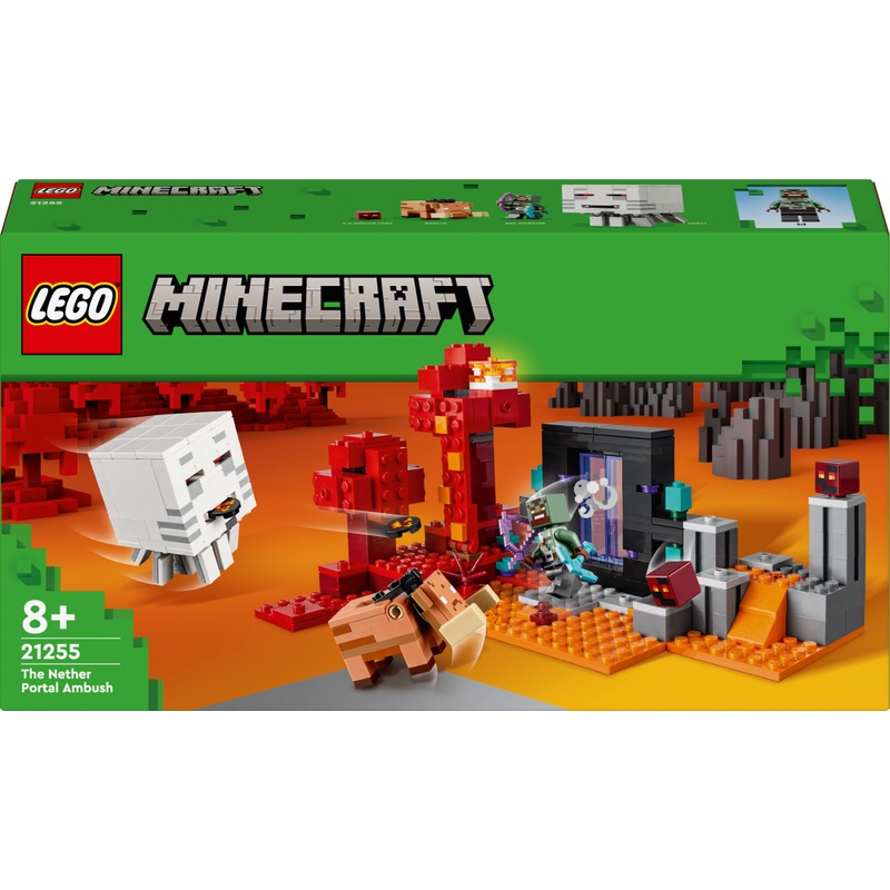 LEGO Minecraft 21255 Hinderlaag bij het Nether-portaal Set