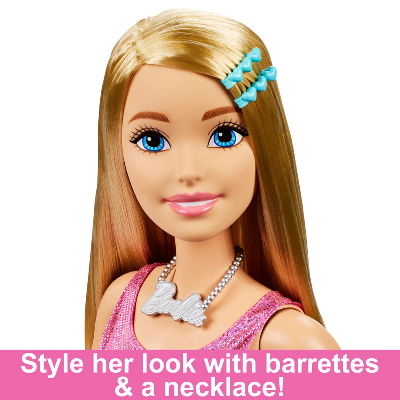 Close up of Barbie large friend doll face