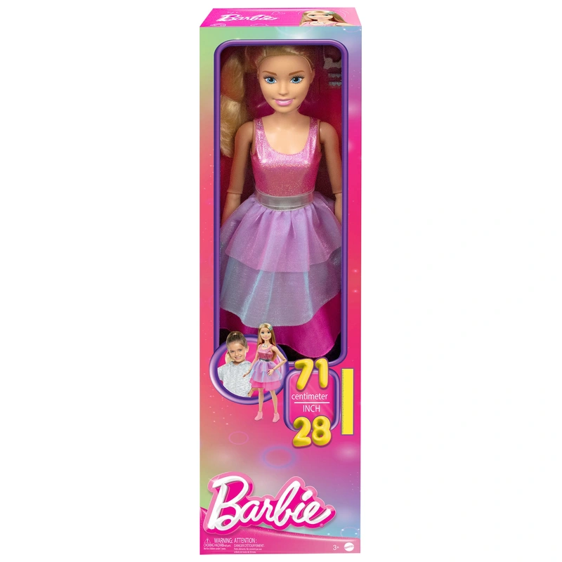 Child playing with 71cm Barbie large doll