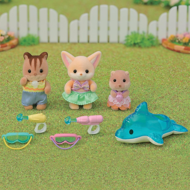 Sylvanian Families Figuren 5749 Peutervriendjes met Zwemaccessoires