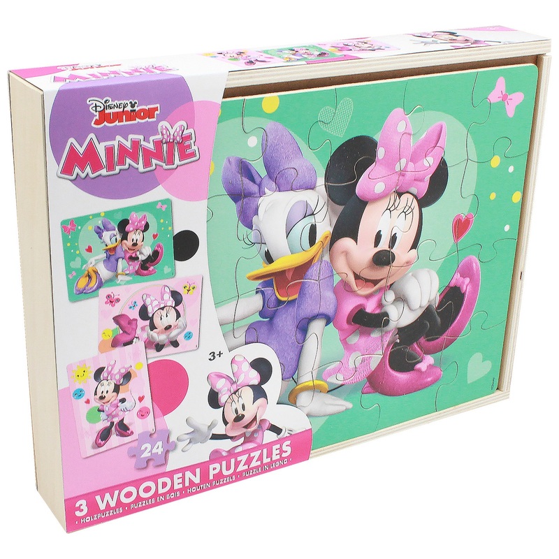 Minnie - Puzzles en Bois 3x24 Pièces