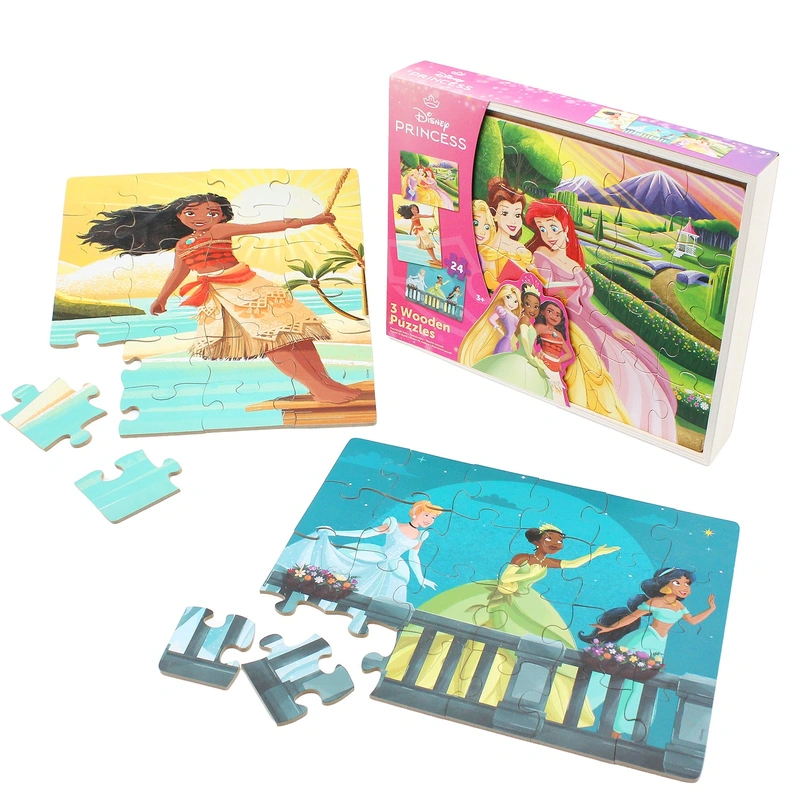 Three pack princess puzzles in tray