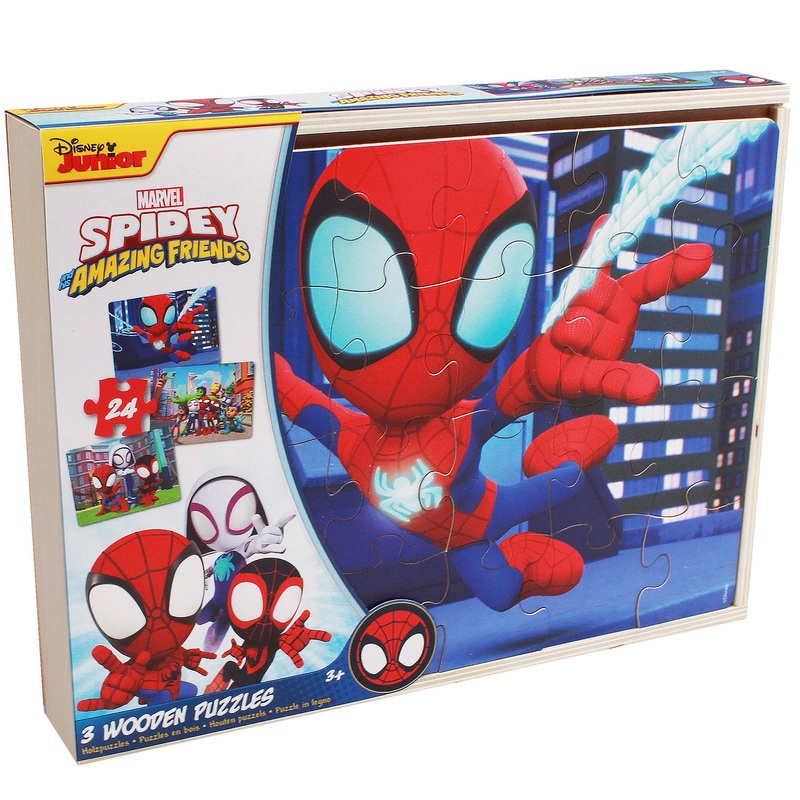 Spidey et ses Amis Extraordinaires - Puzzles en Bois 3x24 pièces