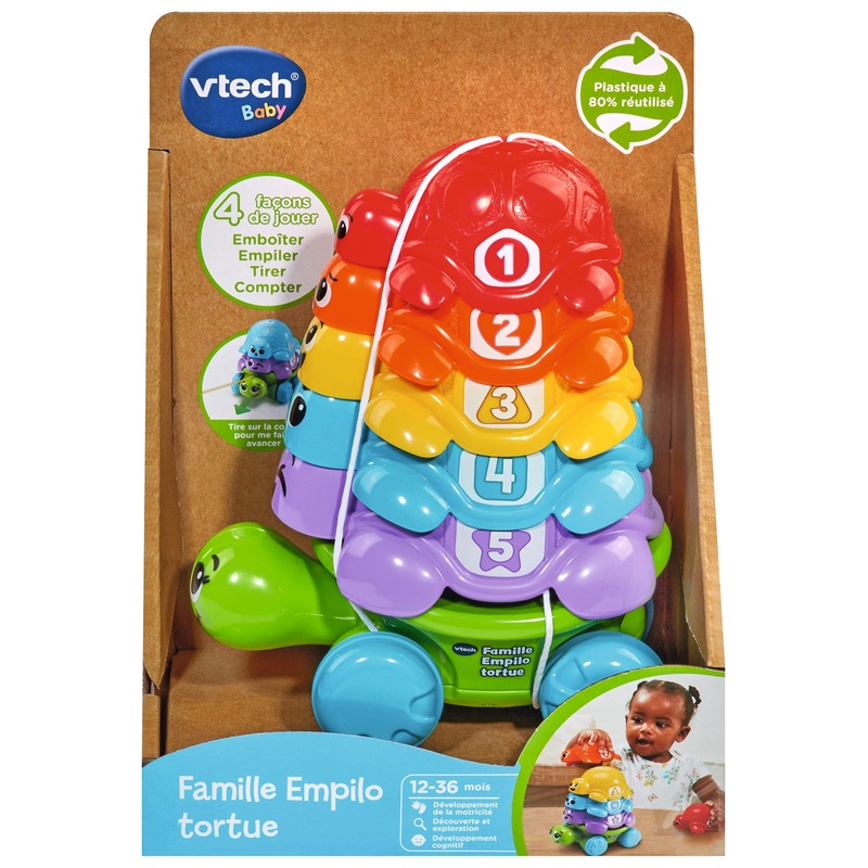 VTech - Jouet d'Éveil Famille Empilo Tortue