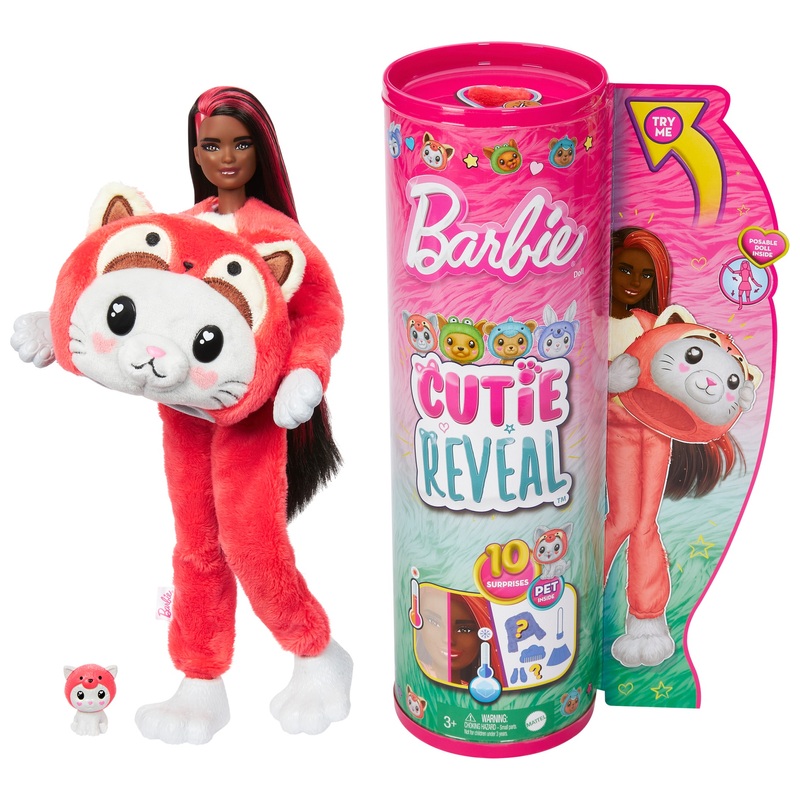 Barbie - Cutie Reveal Poupée Chat Panda Roux
