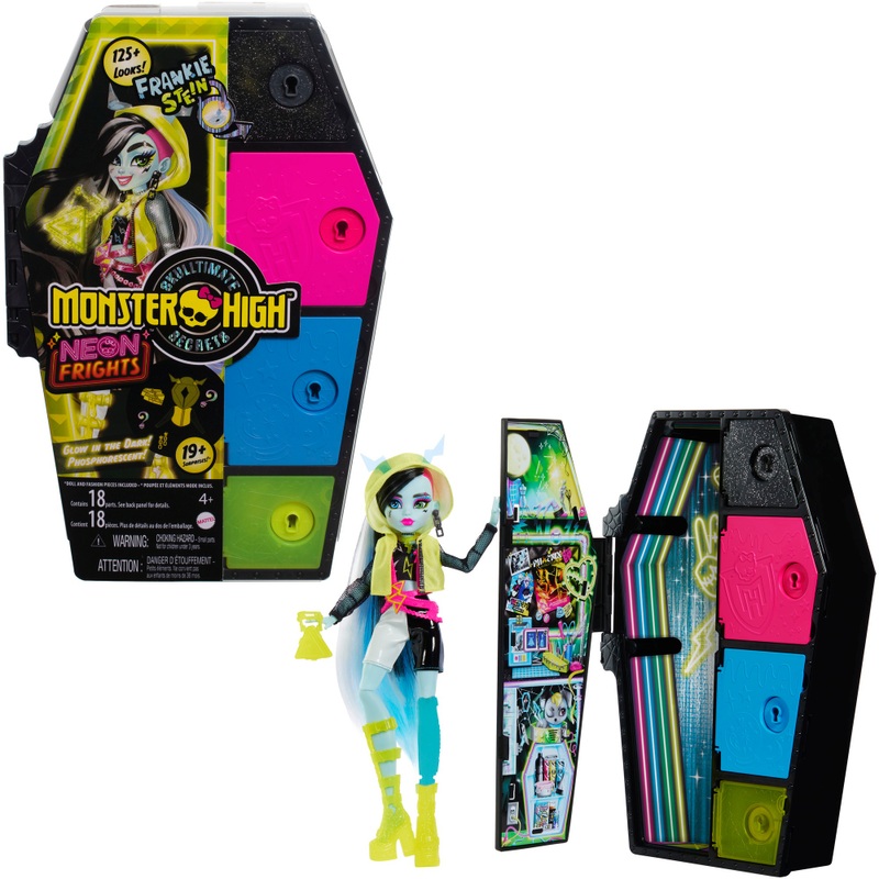 Monster High - Casiers Secrets Neon Frights Poupée Frankie Stein