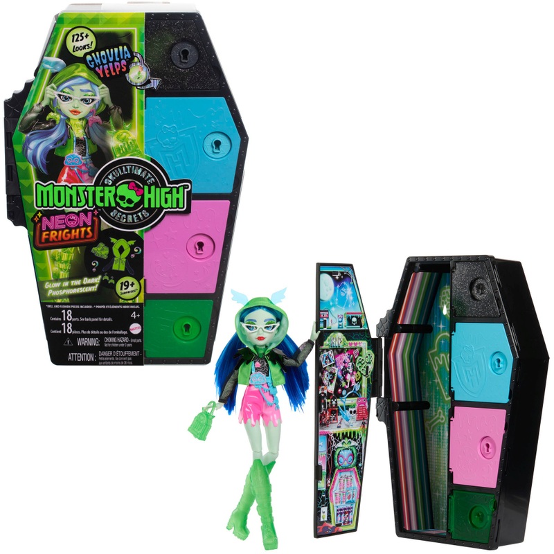 Monster High - Casiers Secrets Neon Frights Poupée Ghoulia Yelps