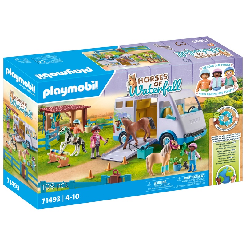 Playmobil - Horses of Waterfall 71493 Van pour Cheval et Poneys avec Enclos