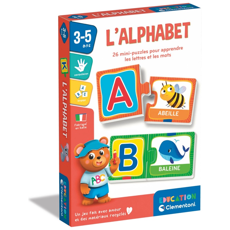 Clementoni Montessori Les Lettres - Jeu Éducatif Pour Apprendre L'Alphabet Et Écrire De Façon Ludique