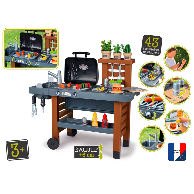 Detailed view of Smoby garden play equipment