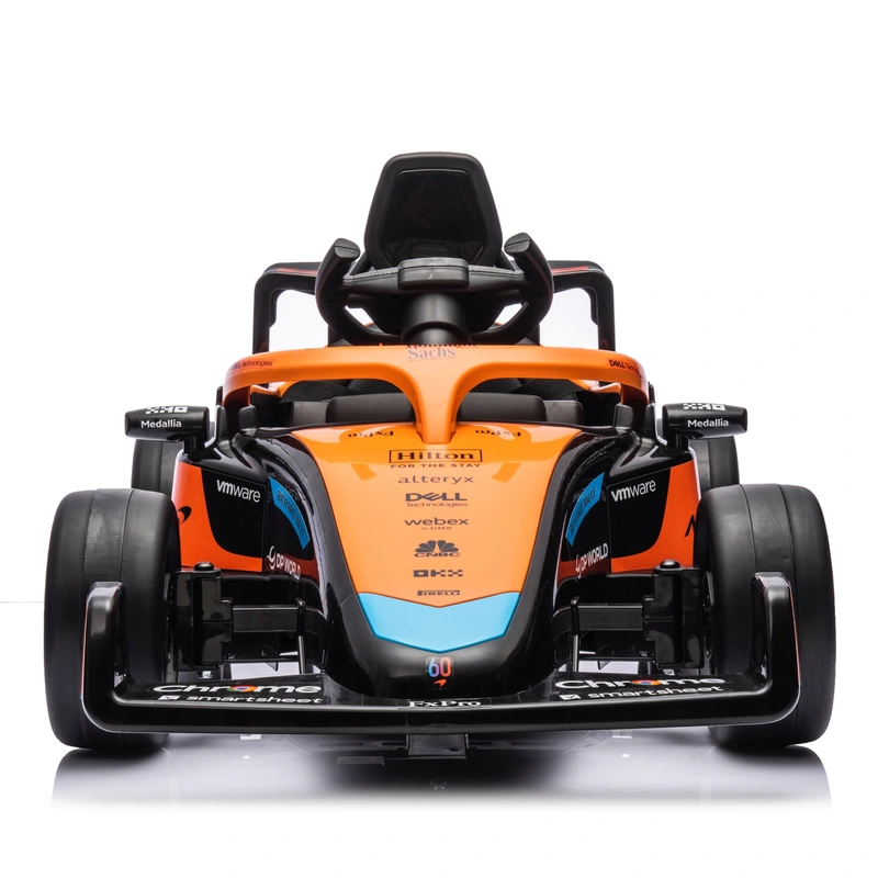 McLaren F1 electric ride on parked on patio