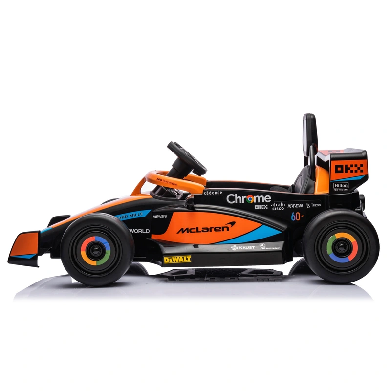 Rear view of McLaren F1 kids electric car