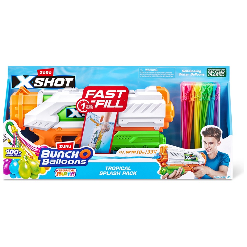 XSHOT Waterpistool en Bunch O Balloons Waterballonnen Tropisch Splash Pack