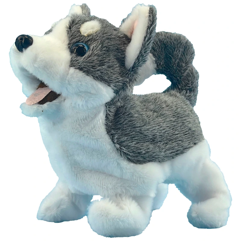 Detailed view of Ollie the Husky plush UK
