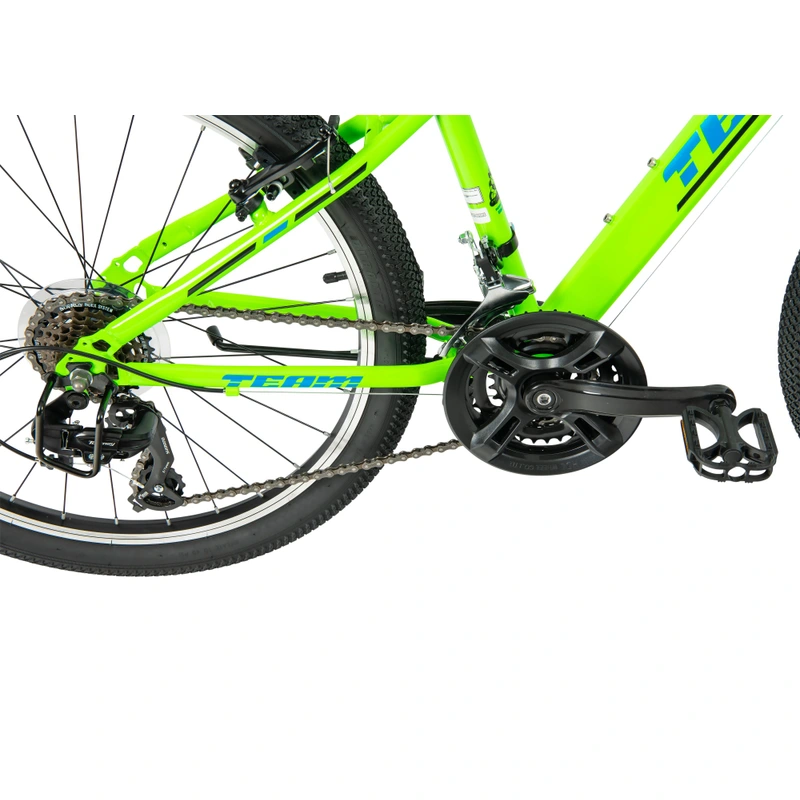 24 Inch Team Mountain Bike Green UK saddle detail