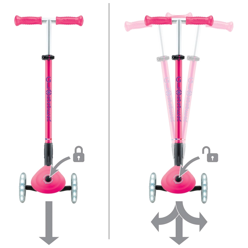 Top view of Globber Pink scooter deck