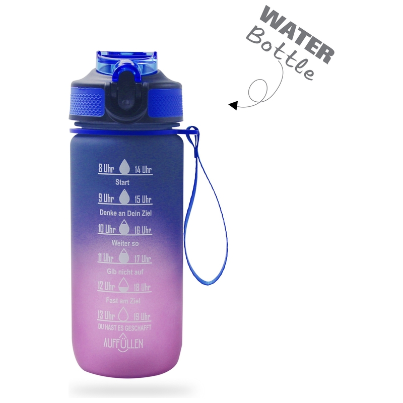 Trinkflasche 500 Ml – Auslaufsicher, BPA-frei, Mit Klick-Verschluss, Für Jungen (blau/schwarz), Spülmaschinenfest, Individuell Mit