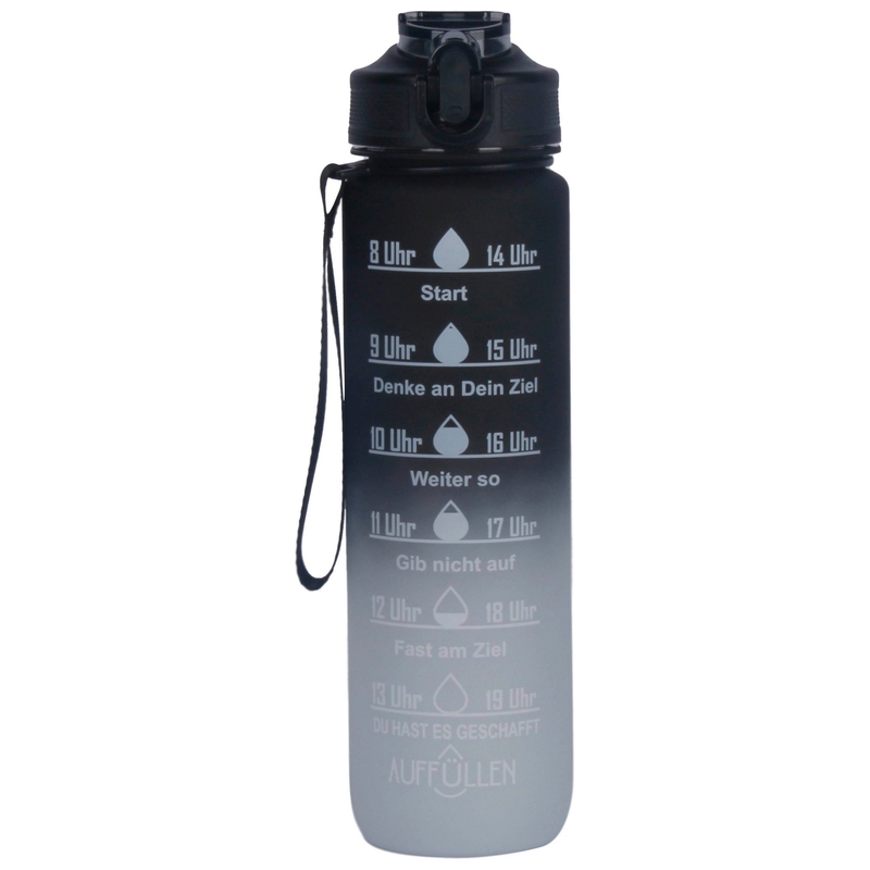 Waterfles Rainbow Range Drinkfles 1000 ml zwart