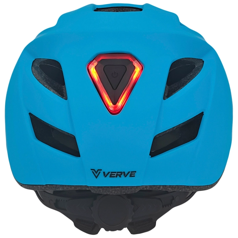 Verve Bike Helmet with Rear LED Blue side view UK