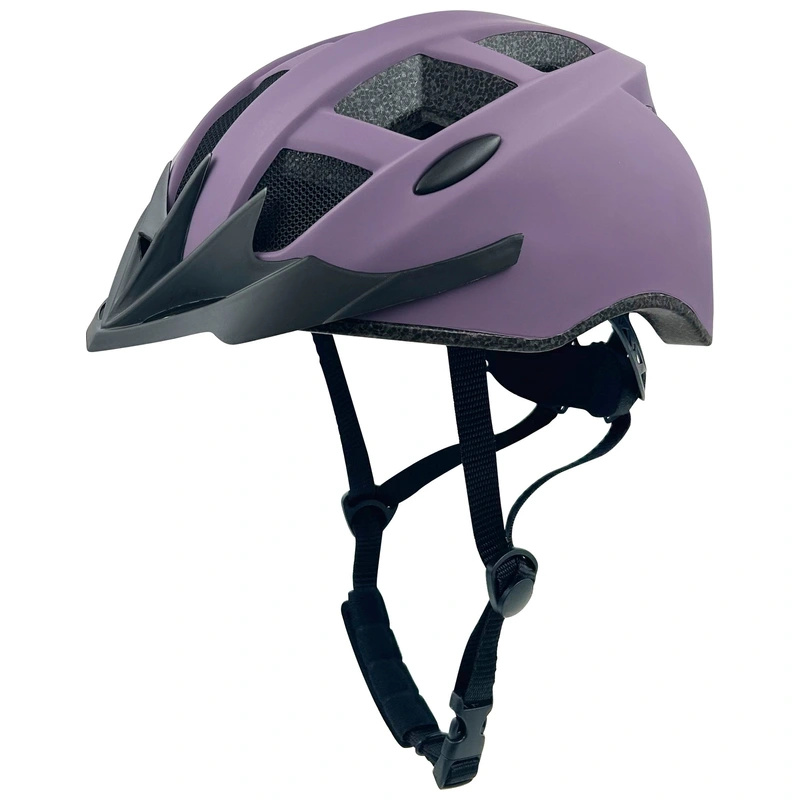 Verve Bike Helmet with Rear LED Purple front view UK