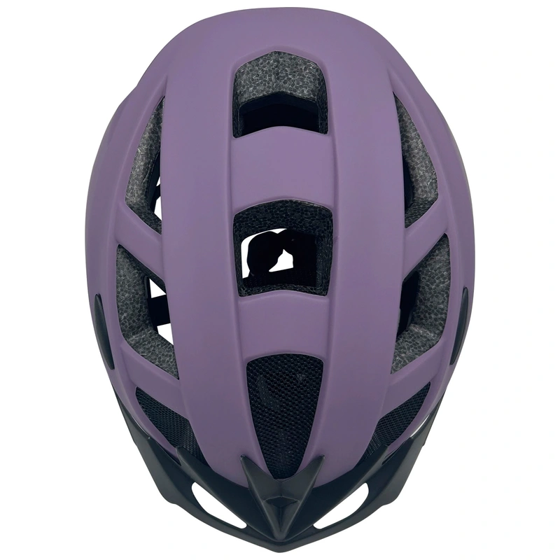 Rear LED light detail on Verve Bike Helmet Purple UK