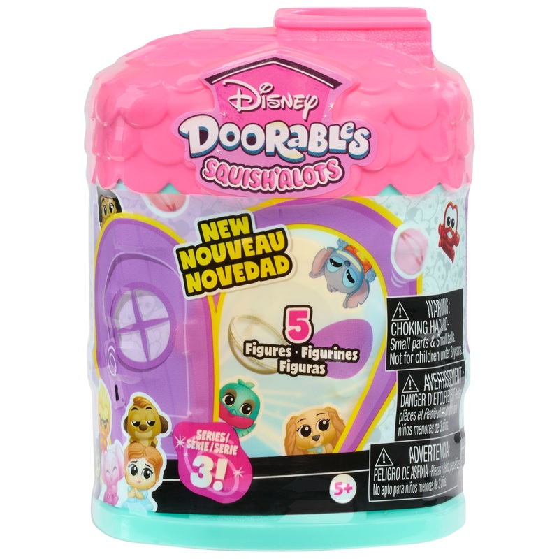 Disney Doorables - Coffret 5 Figurines Squish'Alots Série 3 - Modèle Surprise