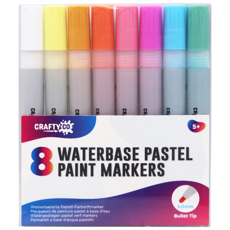 Crafty Co. Pastel Verfmarkers op Waterbasis 8-Pack