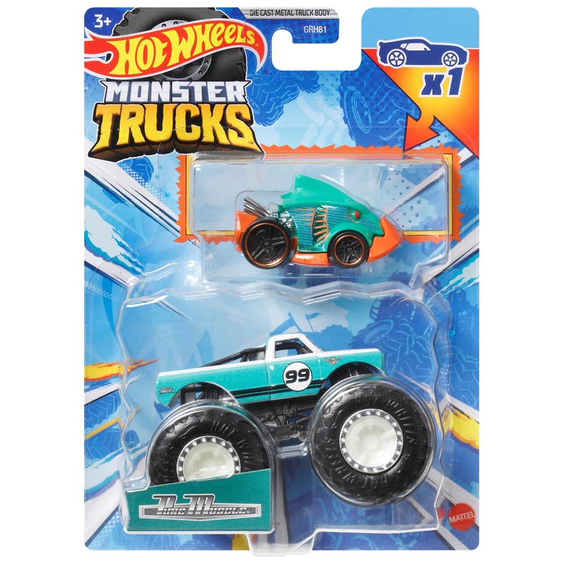 Hot Wheels - Monster Trucks 1/64 Pack 2 Véhicules - Modèle Aléatoire