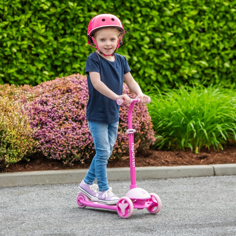 iSporter Kinderstep Mini Step met 3 Wielen en LED Verlichting roze
